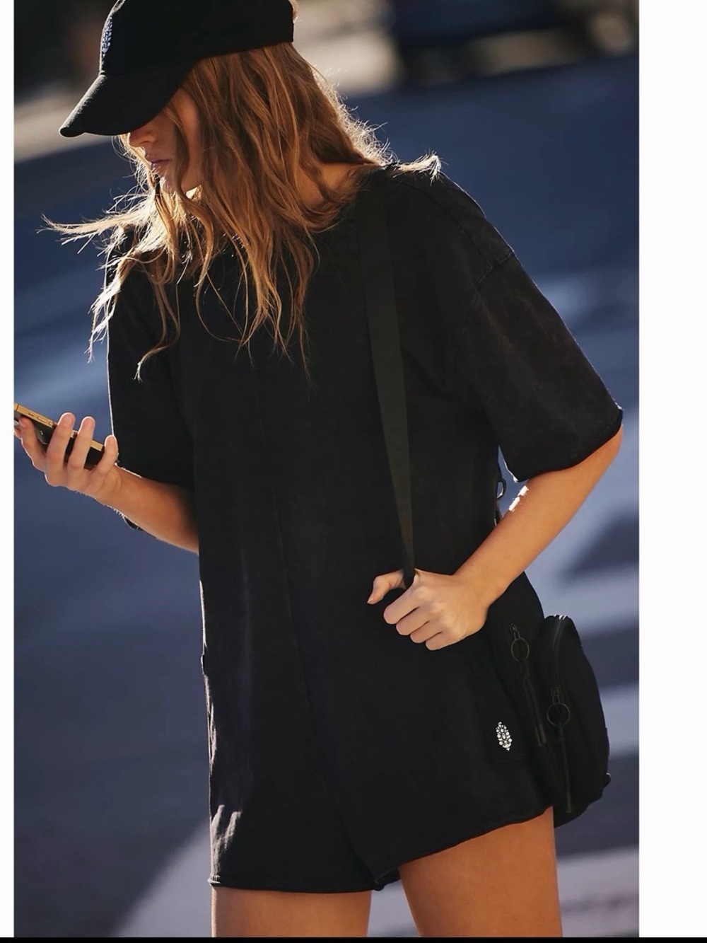 Free people gray hotshot tee romper xs